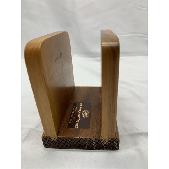 Vintage Wooden Napkin Holder Carved Wheat Design Office Letter Desk Organizer - Picture 4 of 7
